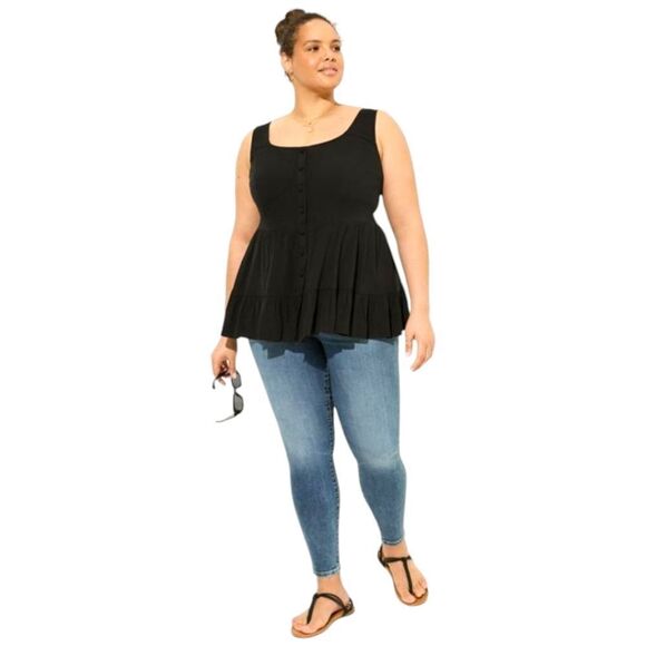 TORRID BLACK FIT & FLARE Rayon Slub Corset Tank Top Size 4X - Picture 4 of 10